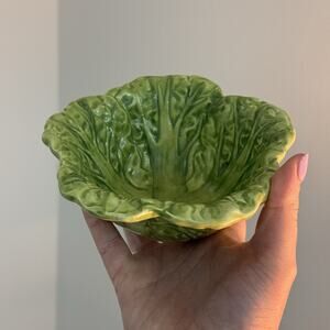 Park Designs Cabbagewear 5.5” Bowl Green Cabbage Leaf Stoneware Trinket Dish